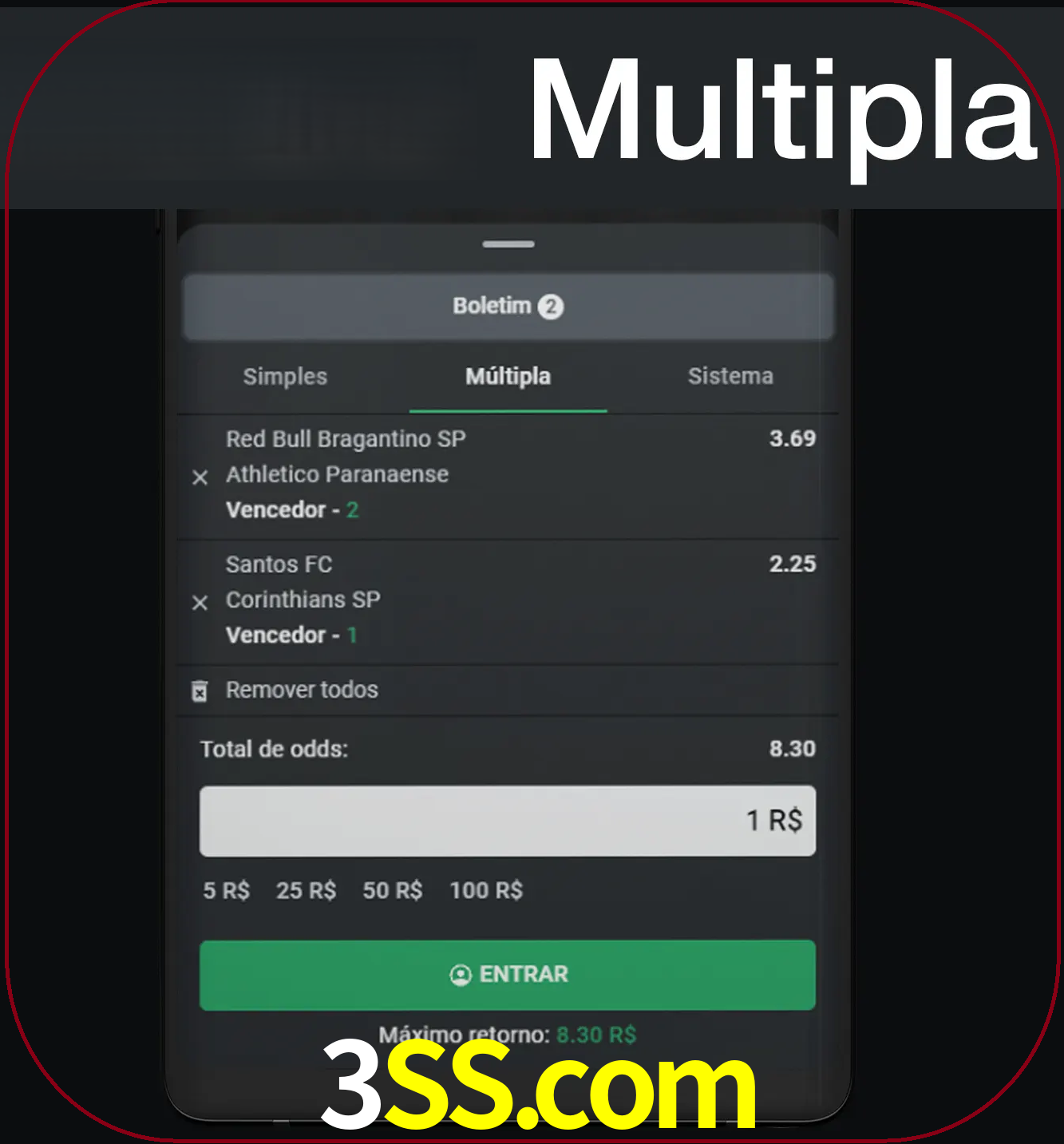 Faça apostas mais valiosas com mais de duas apostas.