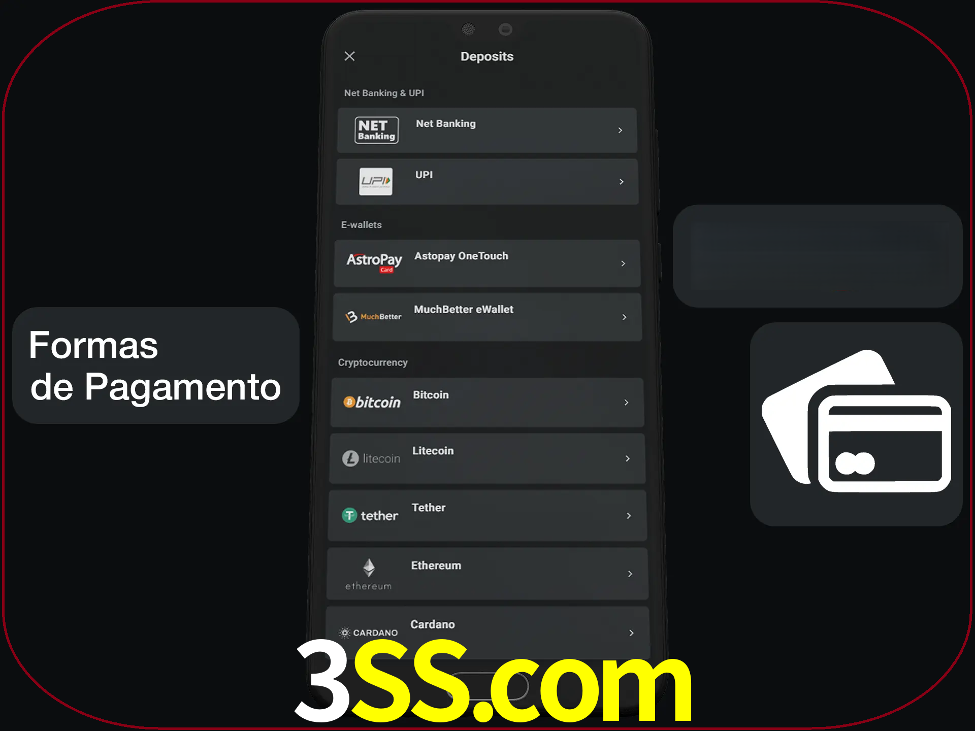 Escolha a forma de pagamento de sua preferência.