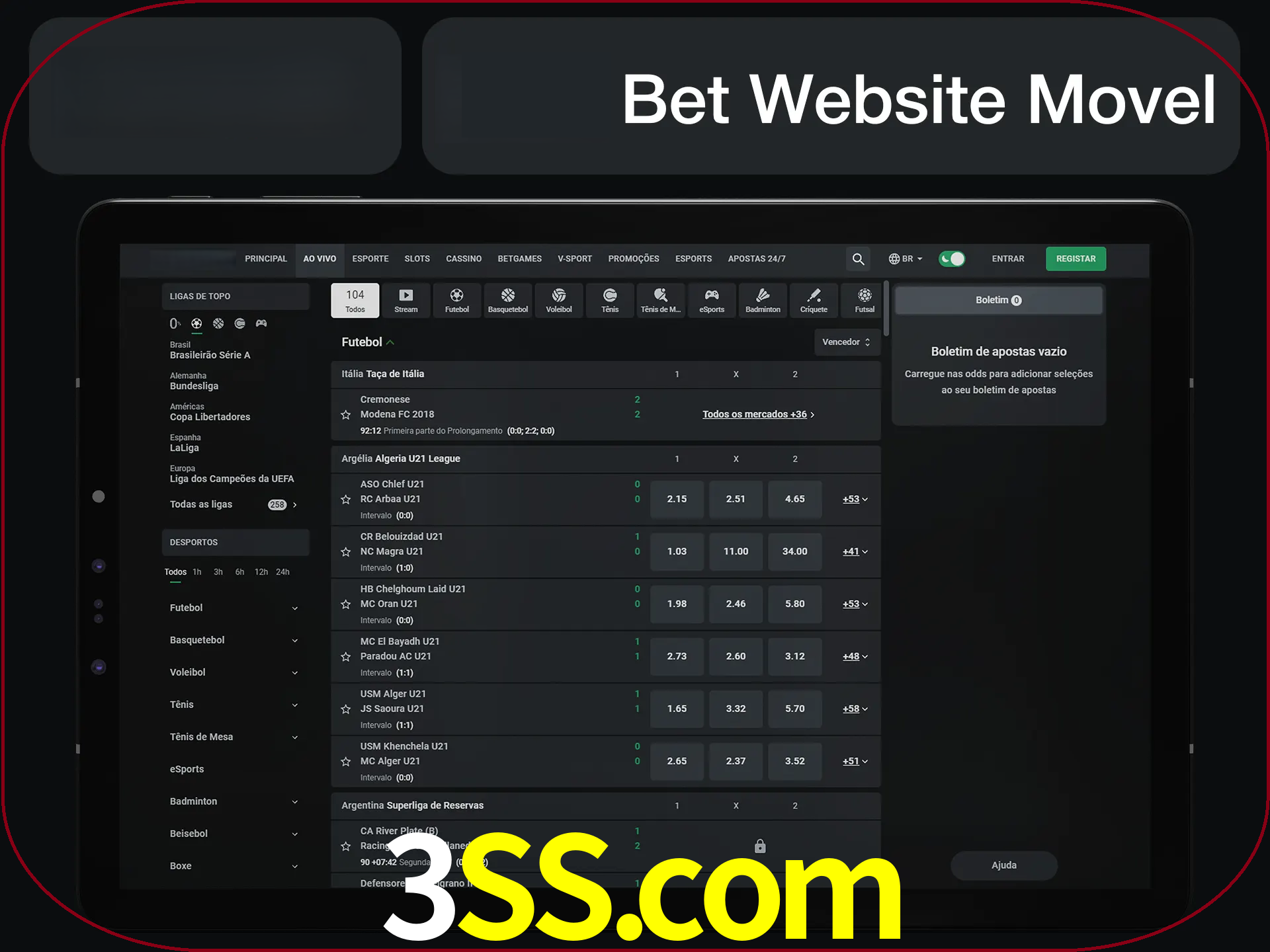 Use nosso website em qualquer dispositivo.